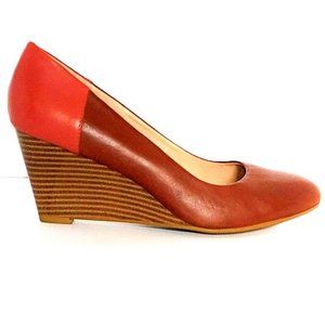 NWT G.H. Bass Leather Wooden Wedge